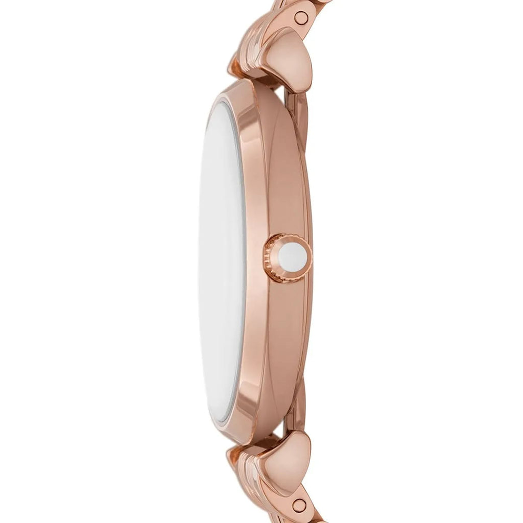 Emporio Armani AR11446 Women’s Silver Crystal Dial Rose Gold Gianni T-Bar Watch