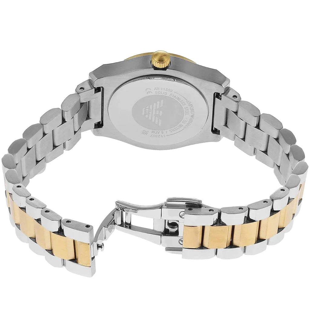 Emporio Armani AR11559 Women’s Mother of Pearl Dial Two-Tone Stainless Steel Federica Watch