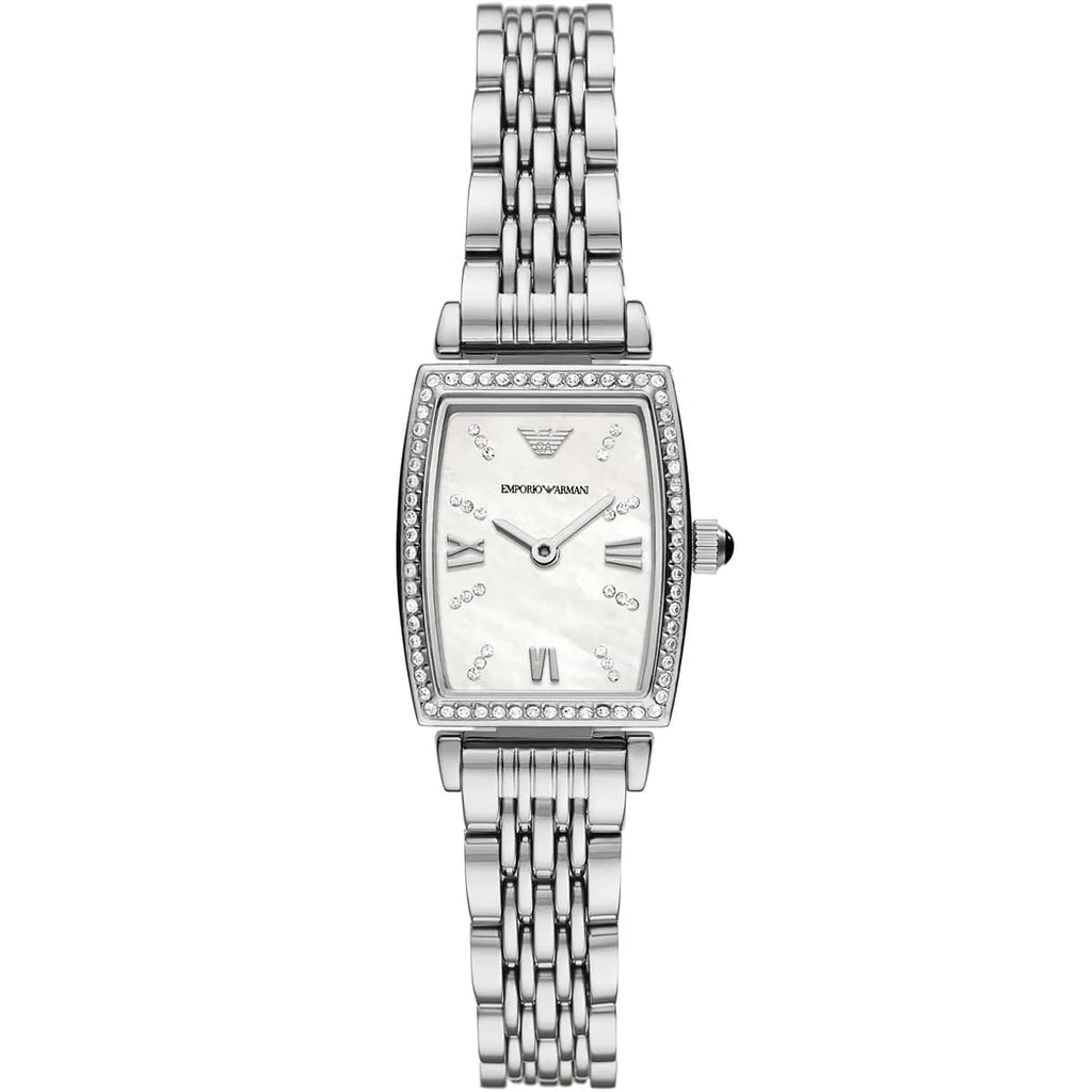 Emporio Armani AR11405 Women’s Mother of Pearl Dial Silver Stainless Steel Gianni T-Bar Watch