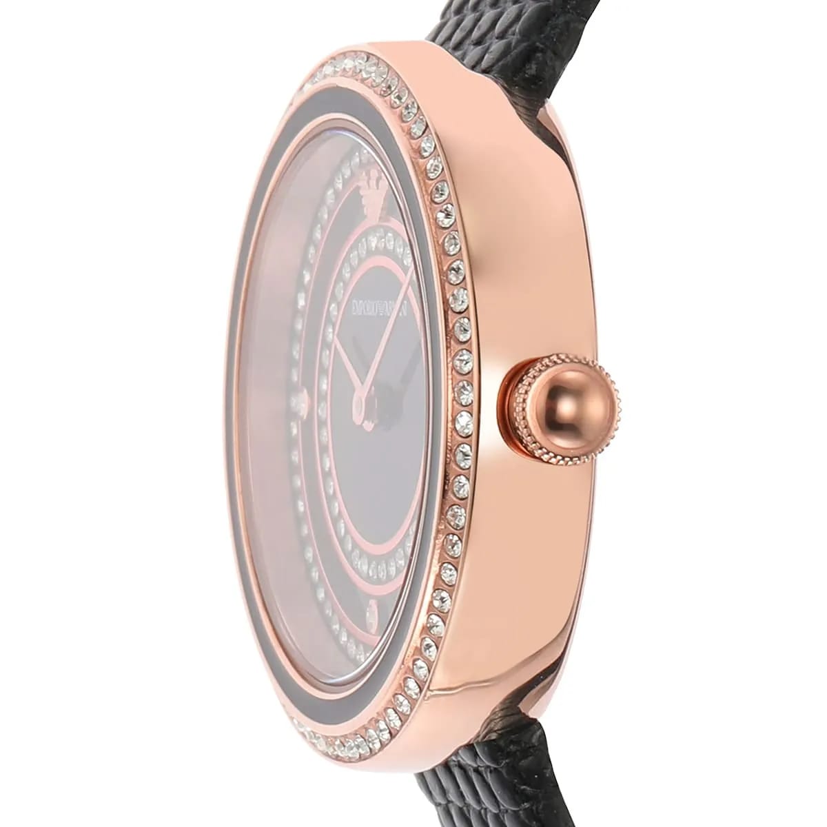 Emporio Armani AR11493 Women’s Black Dial Rose Gold Leather Rosa Watch