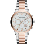 Emporio Armani AR11209 Men’s White Dial Two-Tone Stainless Steel Giovanni Watch