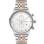 Emporio Armani AR0399 Men’s Silver Dial Two-Tone Stainless Steel Gianni Chronograph Watch