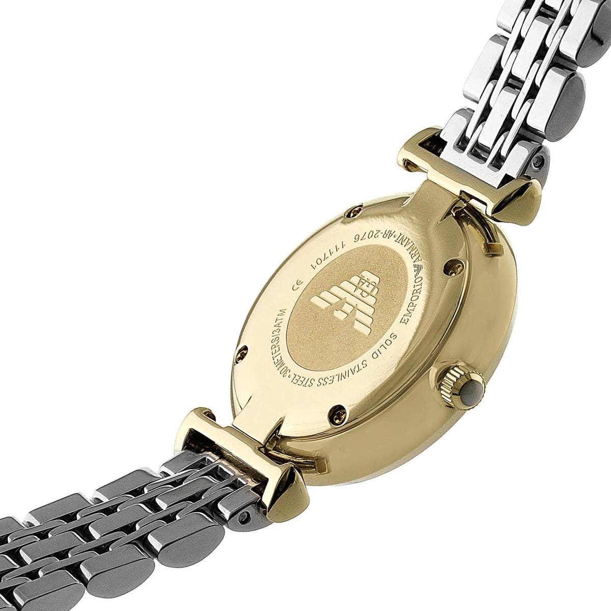 Emporio Armani AR2076 Women’s Crystal Dial Two-Tone Stainless Steel Gianni T-Bar Watch
