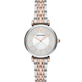 Emporio Armani Gianni T-Bar AR11537 Women's Two-Tone Crystal Encrusted Dial Luxury Watch