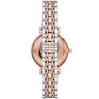 Emporio Armani Gianni T-Bar AR11537 Women's Two-Tone Crystal Encrusted Dial Luxury Watch