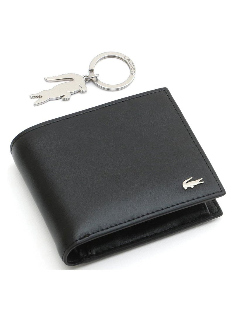 LC Black Leather Wallet-Keychain Set For Men 11#