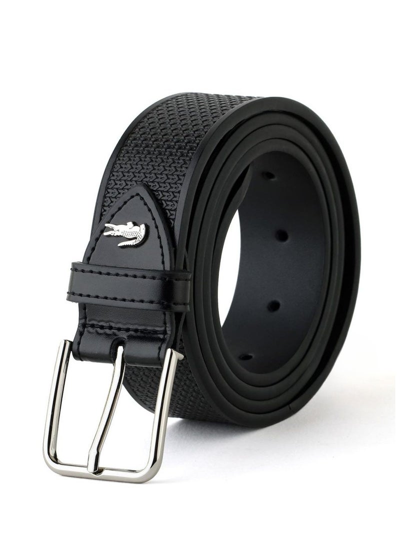 LC Black Leather Wallet-Belt Set For Men 18#