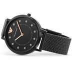 Emporio Armani Kappa AR11252 Black Mesh Strap Crystal Watch