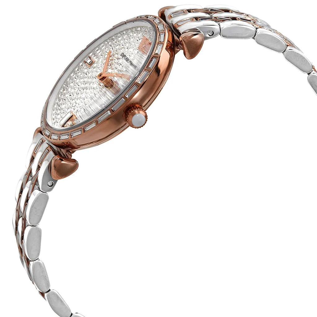 Emporio Armani AR11293 Women’s Crystal Dial Two-Tone Silver Rose Gold Stainless Steel Gianni T-Bar Watch