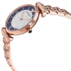 Emporio Armani Gianni T-Bar AR11423 Rose Gold & Navy Crystal Ladies Watch