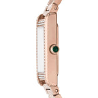 Emporio Armani Genni AR11641 Rose Gold Green Rectangular Ladies Watch