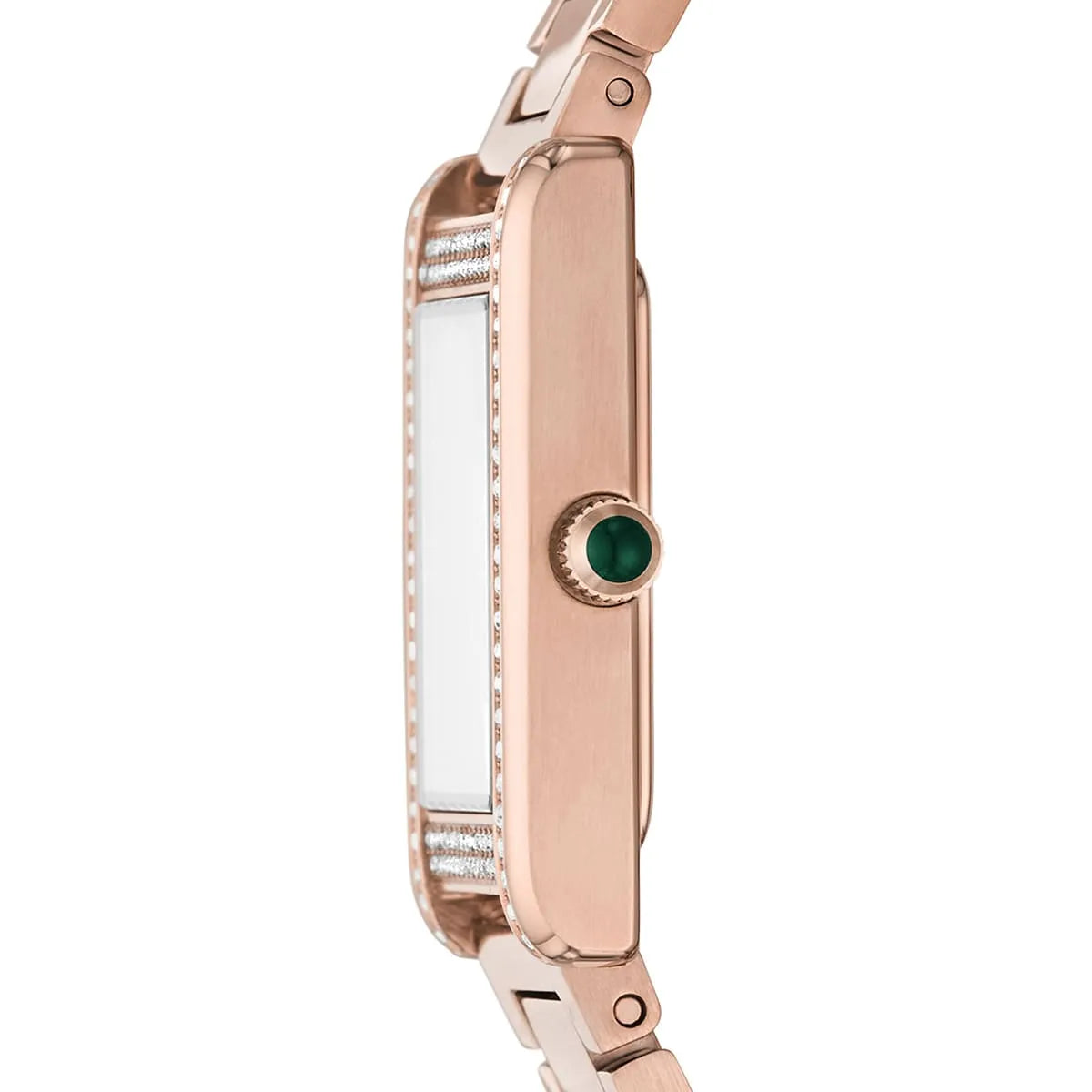 Emporio Armani Genni AR11641 Rose Gold Green Rectangular Ladies Watch
