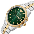 Emporio Armani Dario AR11692 Chronograph Green Dial Two-Tone Stainless Steel Men's Watch