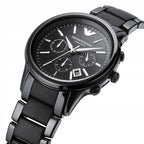 Emporio Armani AR1452 Men’s Black Dial Black Ceramic Ceramica Chronograph Watch