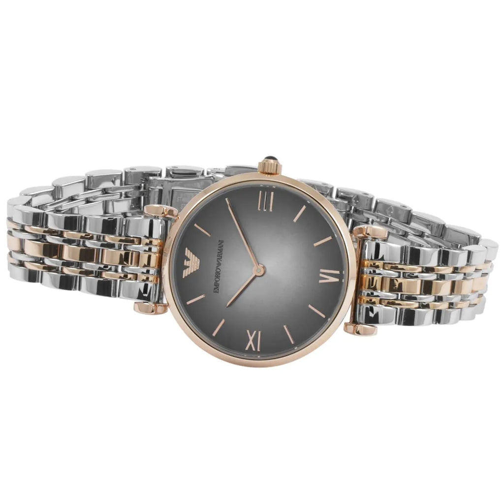 Emporio Armani Gianni T-Bar AR1725 Two-Tone Silver & Rose Gold Watch