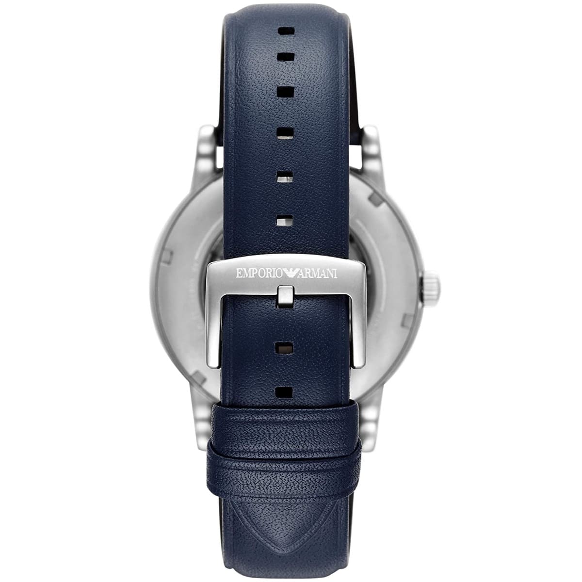 Emporio Armani Luigi AR60011 Meccanico Automatic Open-Heart Blue Leather Watch