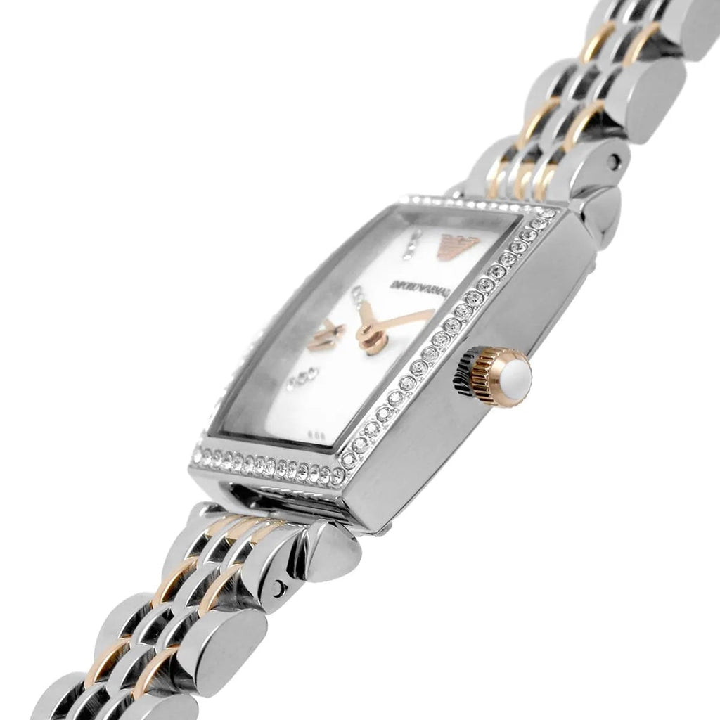 Emporio Armani AR11519 Rectangular Two-Tone Diamond Watch