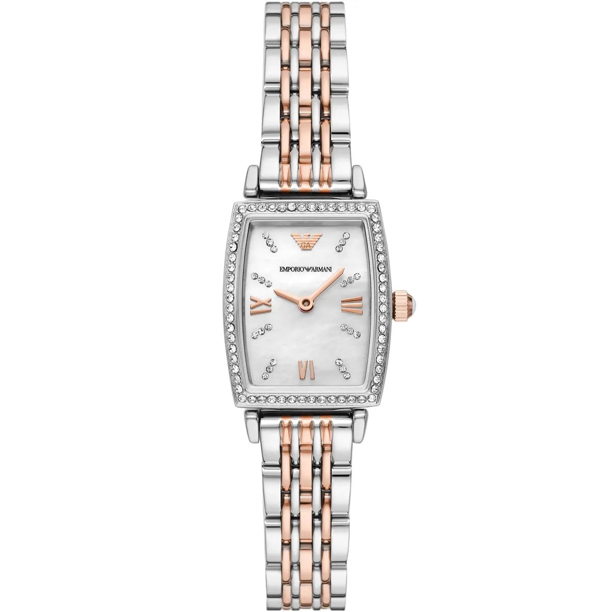 Emporio Armani AR11519 Rectangular Two-Tone Diamond Watch