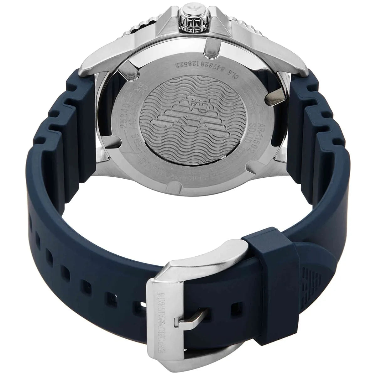 Emporio Armani AR11592 Blue Dial GMT Diver 100M Rubber Strap Watch