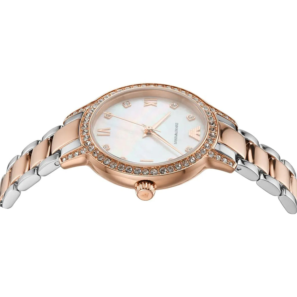 Emporio Armani Cleo AR11499 Two-Tone Mother of Pearl Ladies Watch