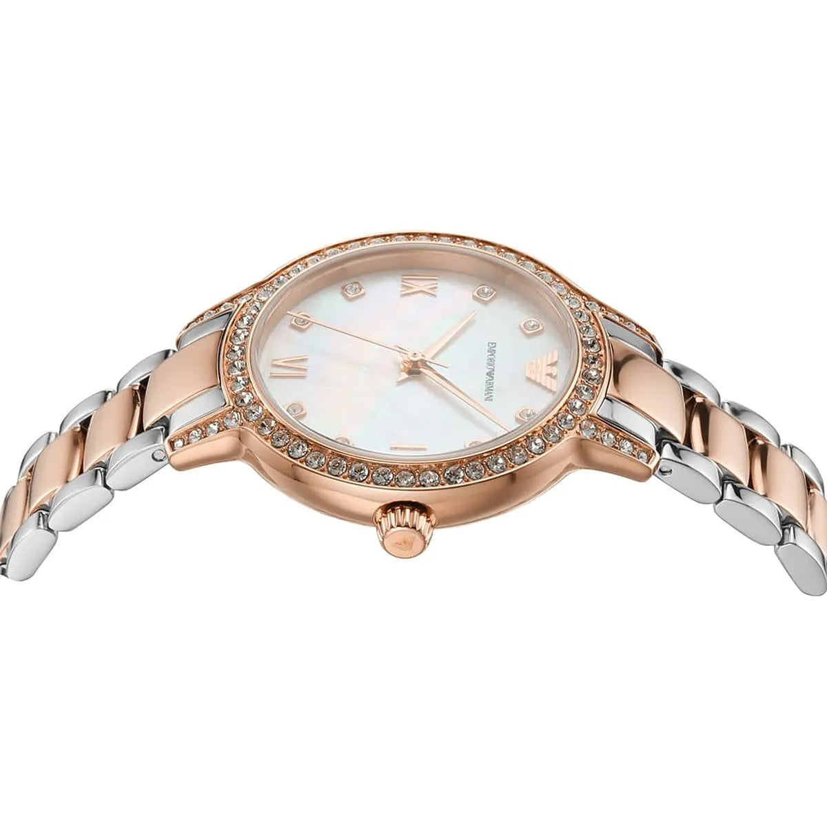 Emporio Armani Cleo AR11499 Two-Tone Mother of Pearl Ladies Watch