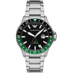 Emporio Armani Diver AR11589 GMT Green & Black Bezel Men's Watch
