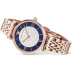 Emporio Armani Gianni T-Bar AR11423 Rose Gold & Navy Crystal Ladies Watch