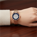 Emporio Armani Gianni T-Bar AR11423 Rose Gold & Navy Crystal Ladies Watch