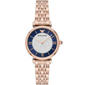 Emporio Armani Gianni T-Bar AR11423 Rose Gold & Navy Crystal Ladies Watch