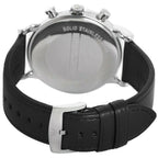 Emporio Armani Luigi AR1828 Black Leather Silver Chronograph Watch