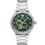 Emporio Armani Mario AR60053 Meccanico Automatic Skeleton Green & Gold Watch