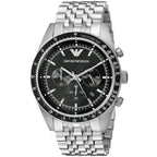 Emporio Armani Sportivo AR5988 Black Dial Silver Chronograph Watch
