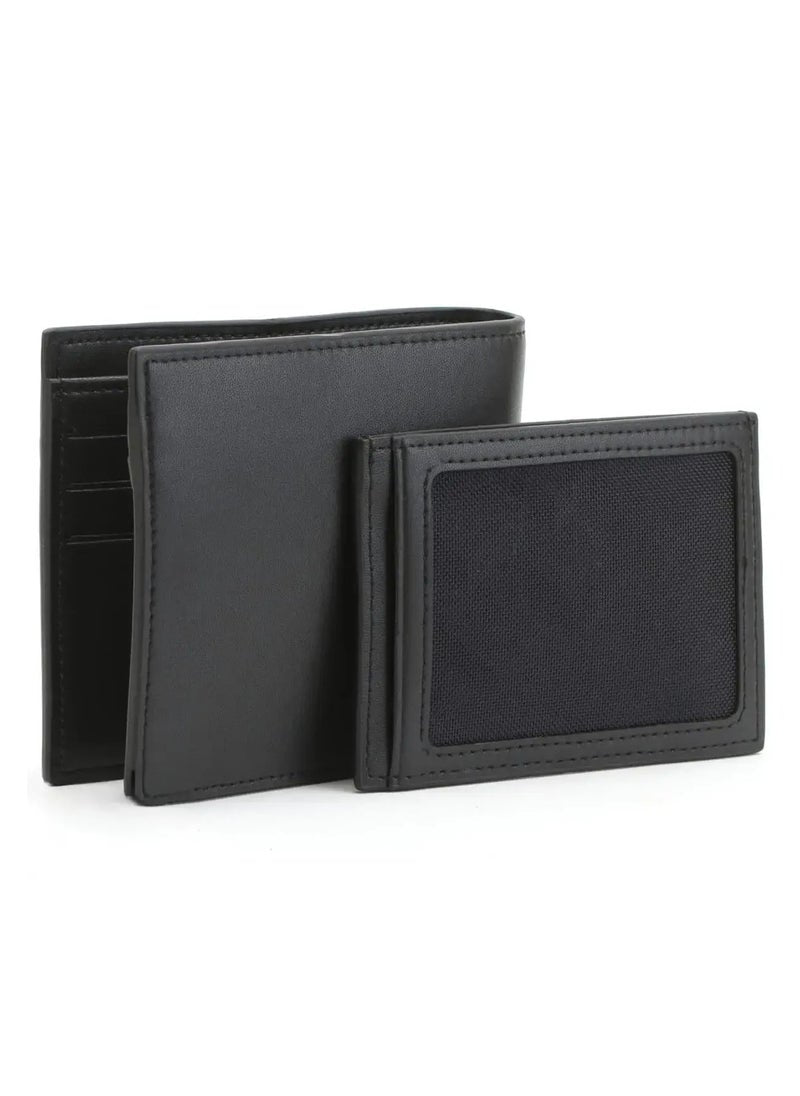LC Black Leather Wallet-Card Holder Set For Men 1#