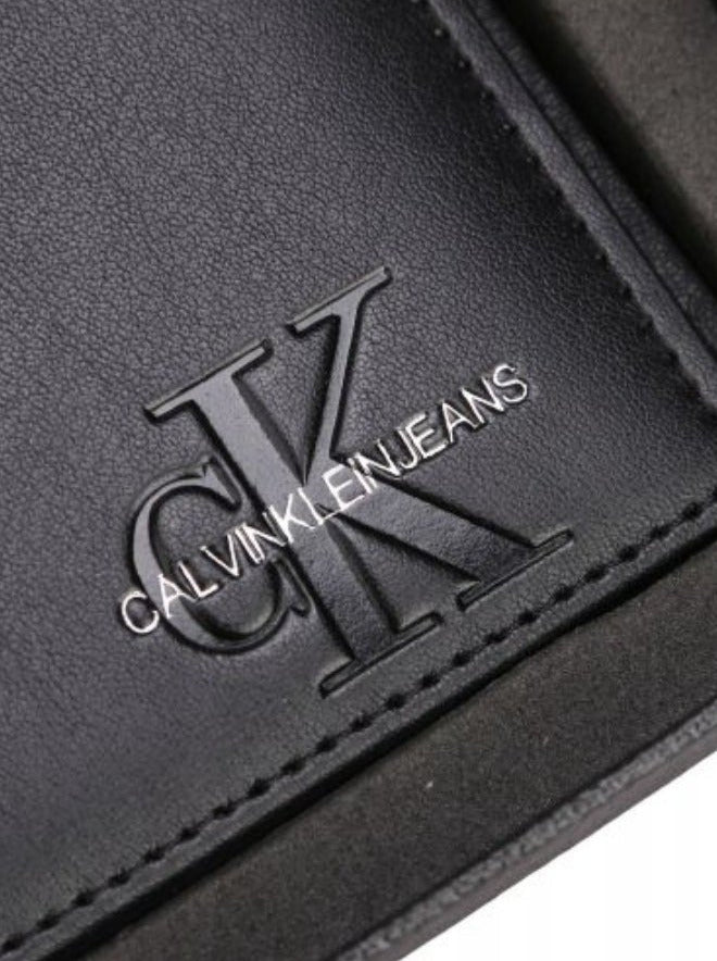 CK Black Leather Wallet & Keychain Set For Men 6#