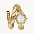 Just Cavalli Ornato Snake Women's Watch – Gold Case & Bracelet with Silver Dial (JC1L303M0025)