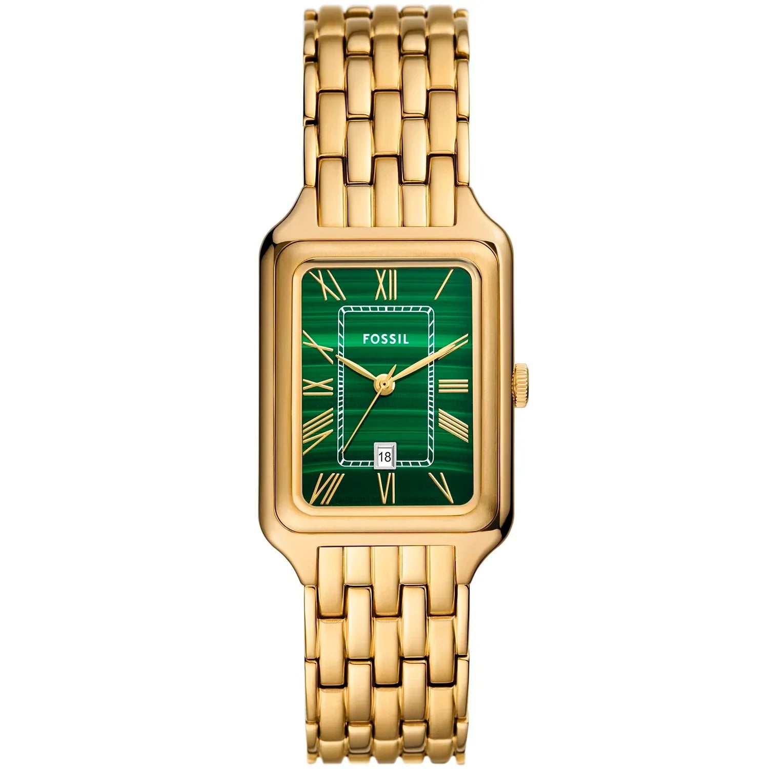 Fossil Raquel ES5341 Three-Hand Green Dial Gold-Tone Stainless Steel Women's Watch