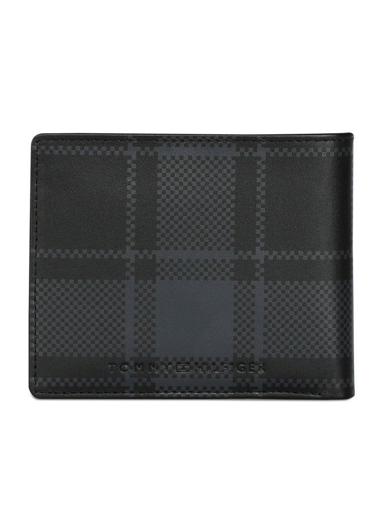 TH  Black Checkered Wallet For Men 48#
