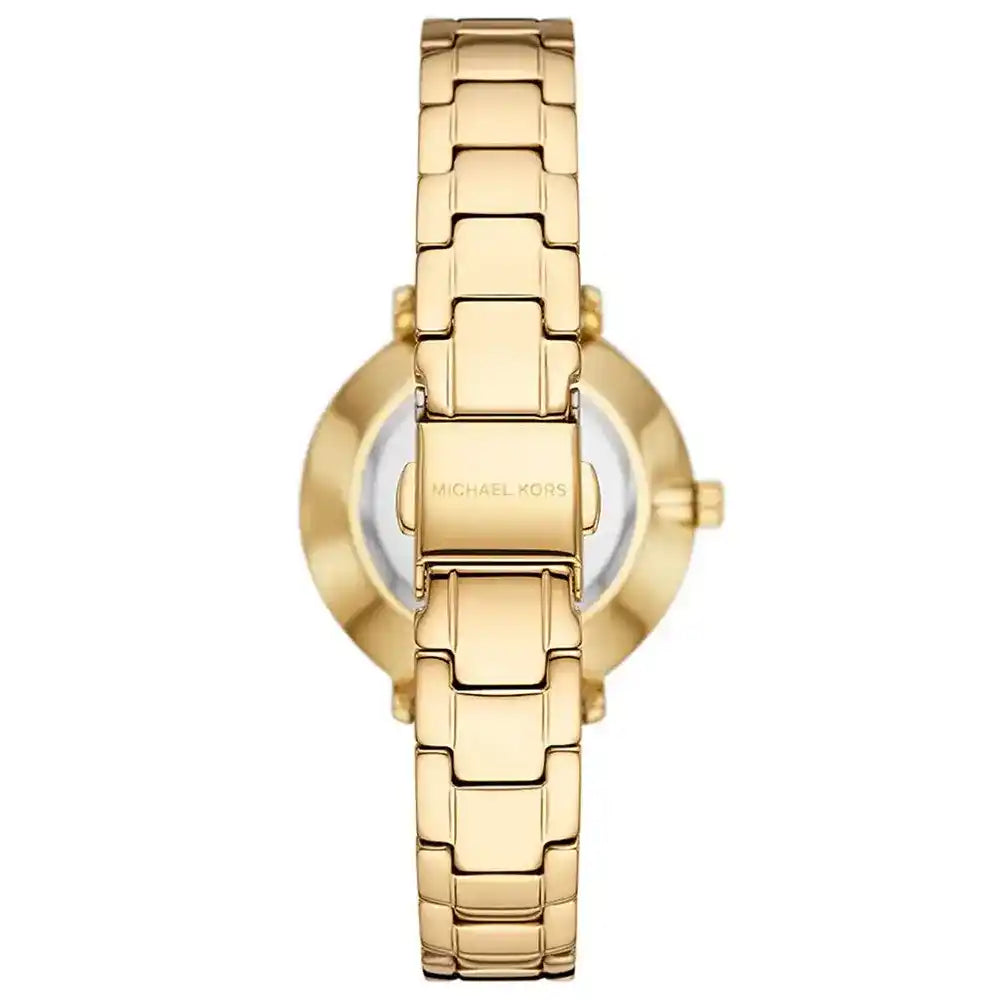 Michael Kors Pyper MK1065 Gold-Tone Watch with White Mother of Pearl Dial
