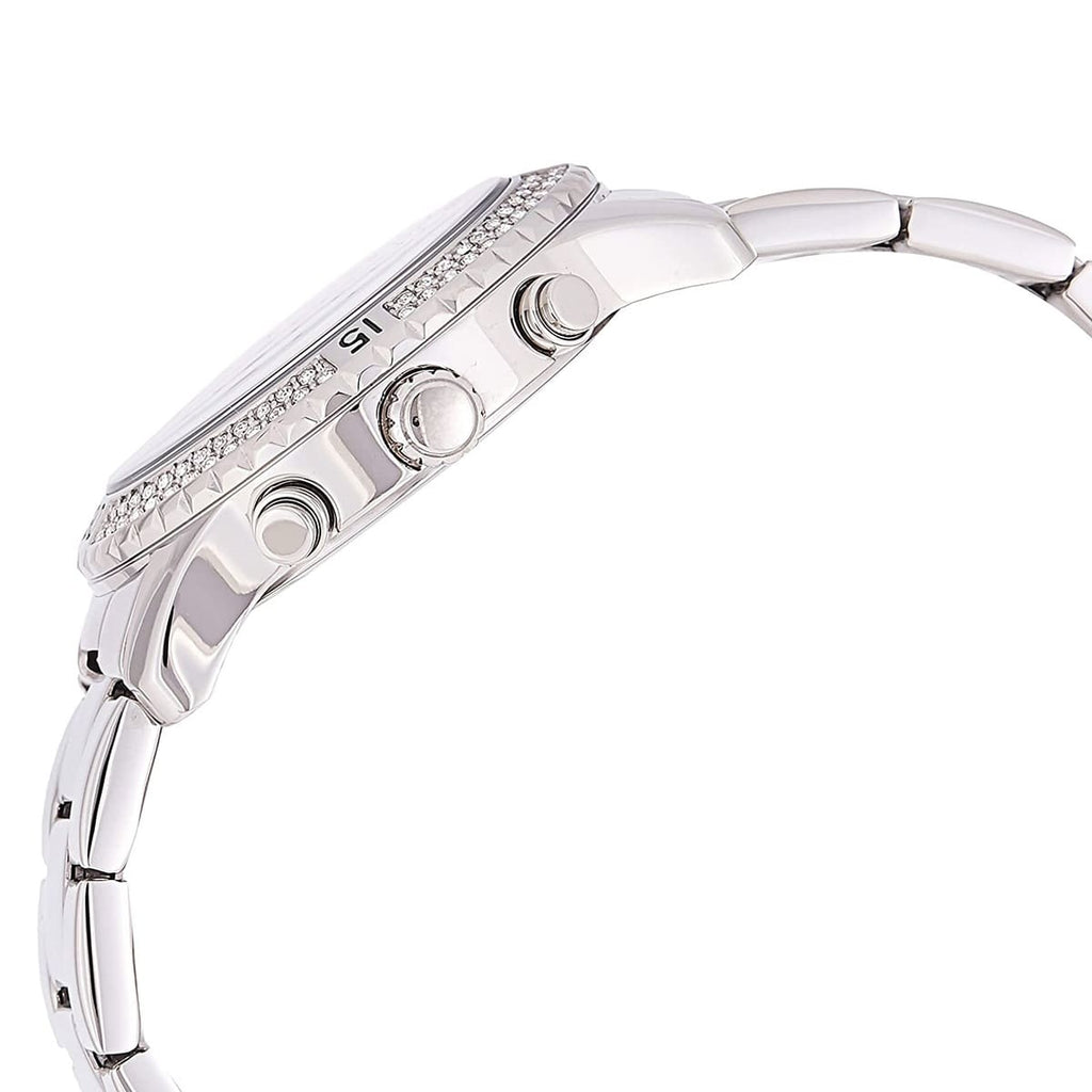Guess Confetti W0774L7 Silver Tone Red Gradient Glitter Dial Watch