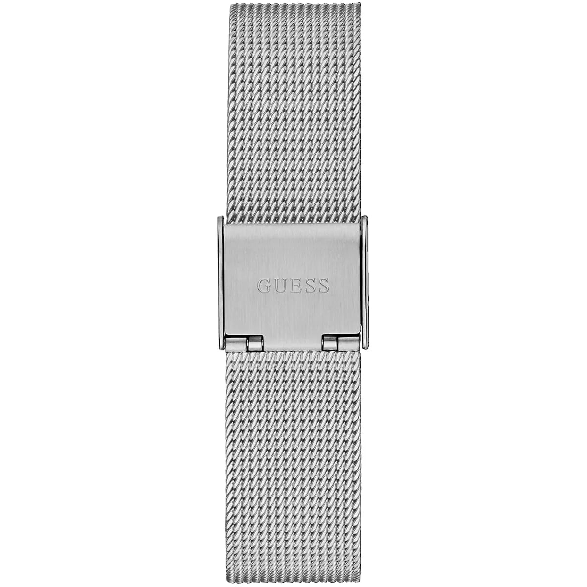 Guess Fame GW0508L1 Silver Tone Triangle Case Mesh Bracelet Watch