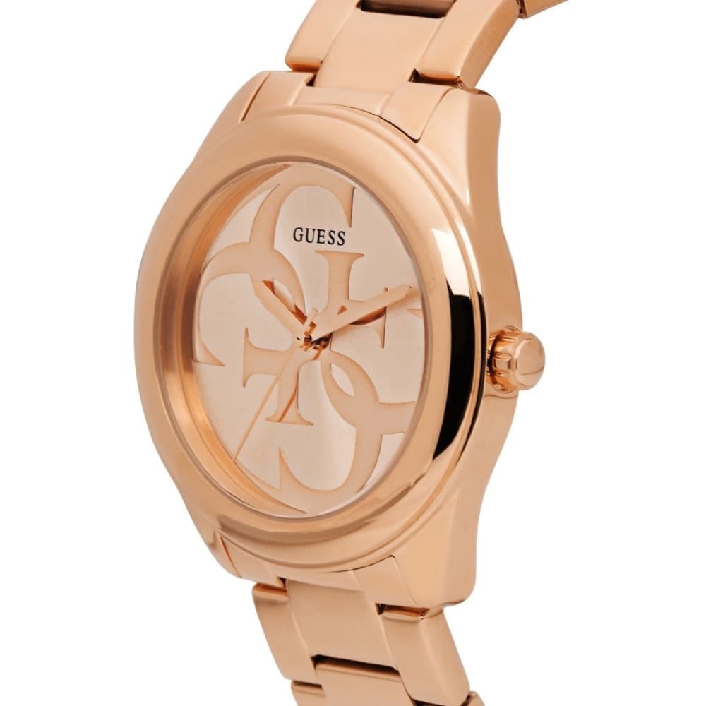 Guess G-Twist W1082L3 Rose Gold Interlocking Logo Dial Watch