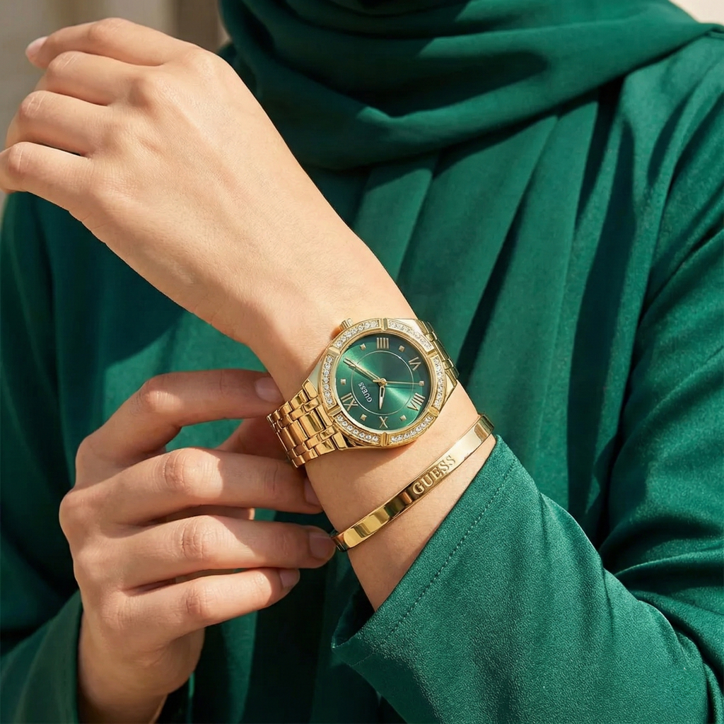 Guess Cosmo GW0033L8 Gold & Green Ladies Watch
