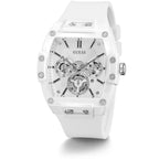 Guess Phoenix GW0203G2 White Rubber Case Skeleton Dial Rubber Strap Men's Watch