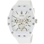 Guess Phoenix GW0203G2 White Rubber Case Skeleton Dial Rubber Strap Men's Watch