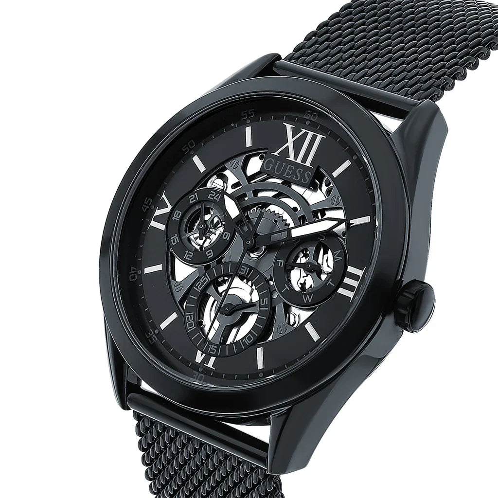 Guess GW0368G3 Men's All-Black Mesh Bracelet Watch