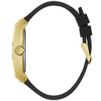 Guess Phoenix GW0386G3 Gold-Tone Case Black Minimalist Dial Leather Strap Men's Watch