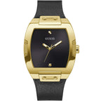 Guess Phoenix GW0386G3 Gold-Tone Case Black Minimalist Dial Leather Strap Men's Watch