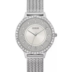 Guess Dress GW0402L1 Silver Mesh Crystal Ladies Watch