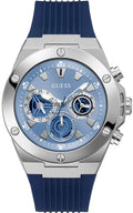 Guess GW0417G1 Men's Silver & Blue Rubber Watch