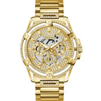 Guess Headline GW0497G2 Full Gold Crystal Encrusted Skeleton Men's Watch